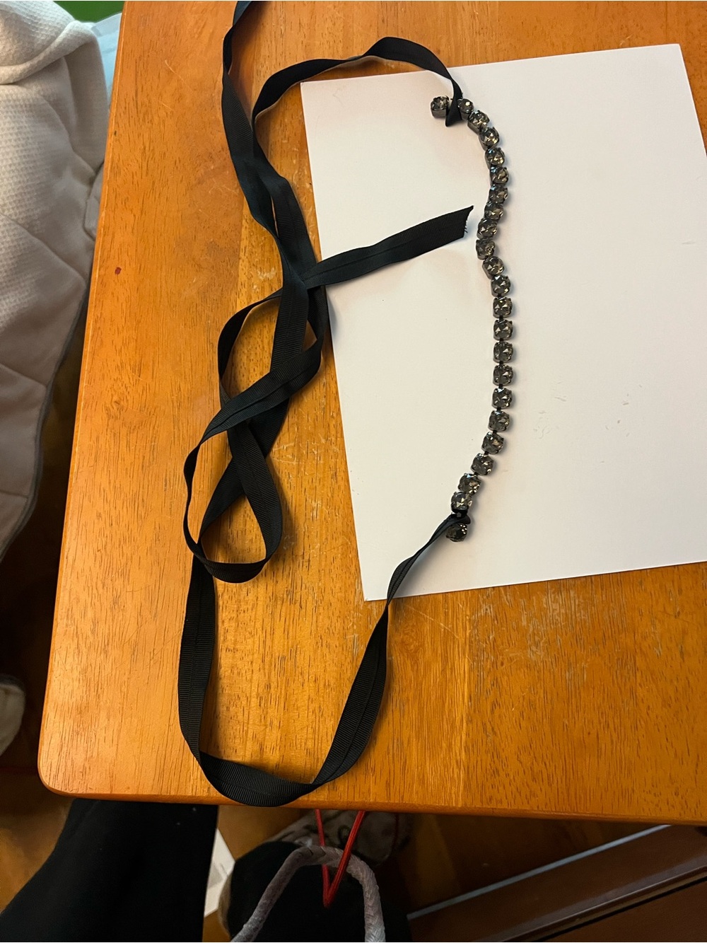 Black smoky quartz Ribbon Belt - Elegant Hair & Waist Accent